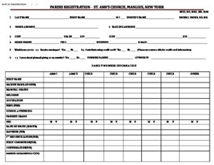 Parish Registration Form PDF